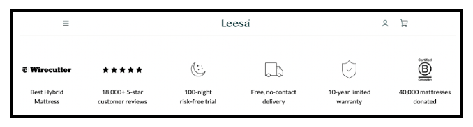 25 Best Shopify Stores - Leesa