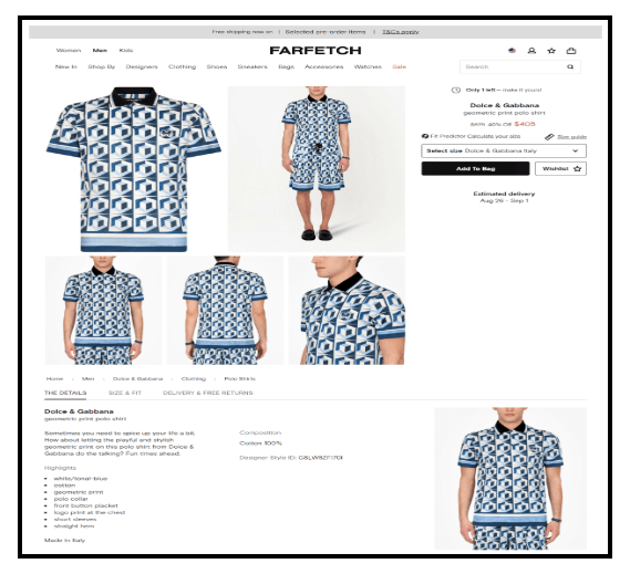A Breakdown of High-Converting Product Pages Example - Farfetch