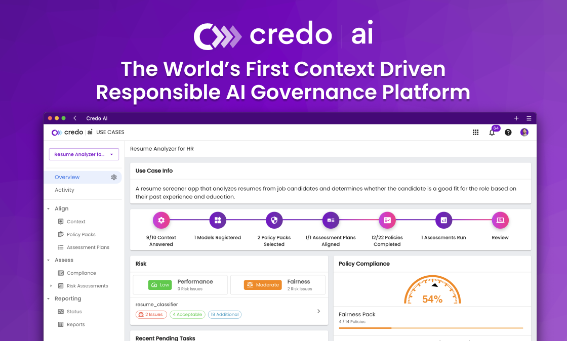 Credo AI - The World's First Context Driven Responsible ai Governance Platform