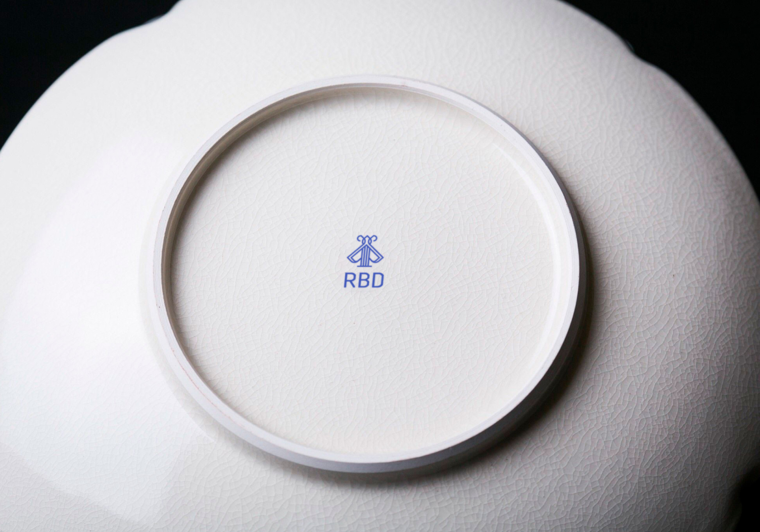antique plate with rbd logo