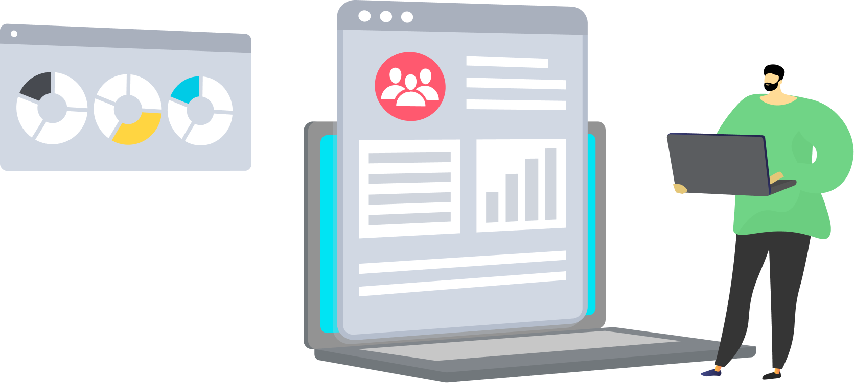 healthcare professional using a patient reminder system illustration