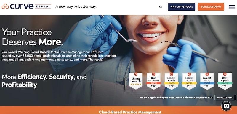 Curve Dental homepage