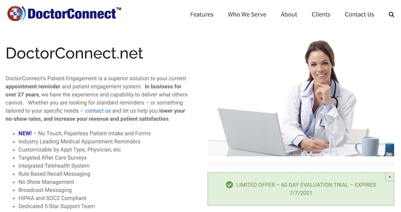 DoctorConnect homepage