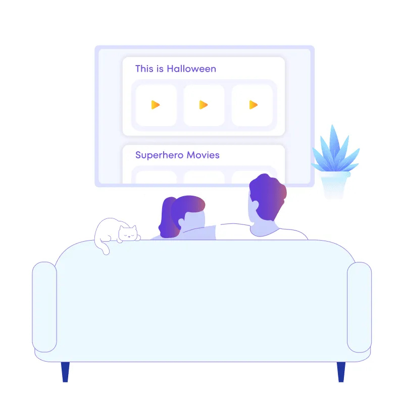 Father and daughter are getting group recommended streaming video contents based on their personal tastes 