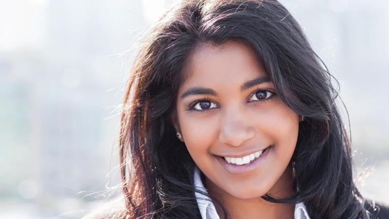 woman smiling