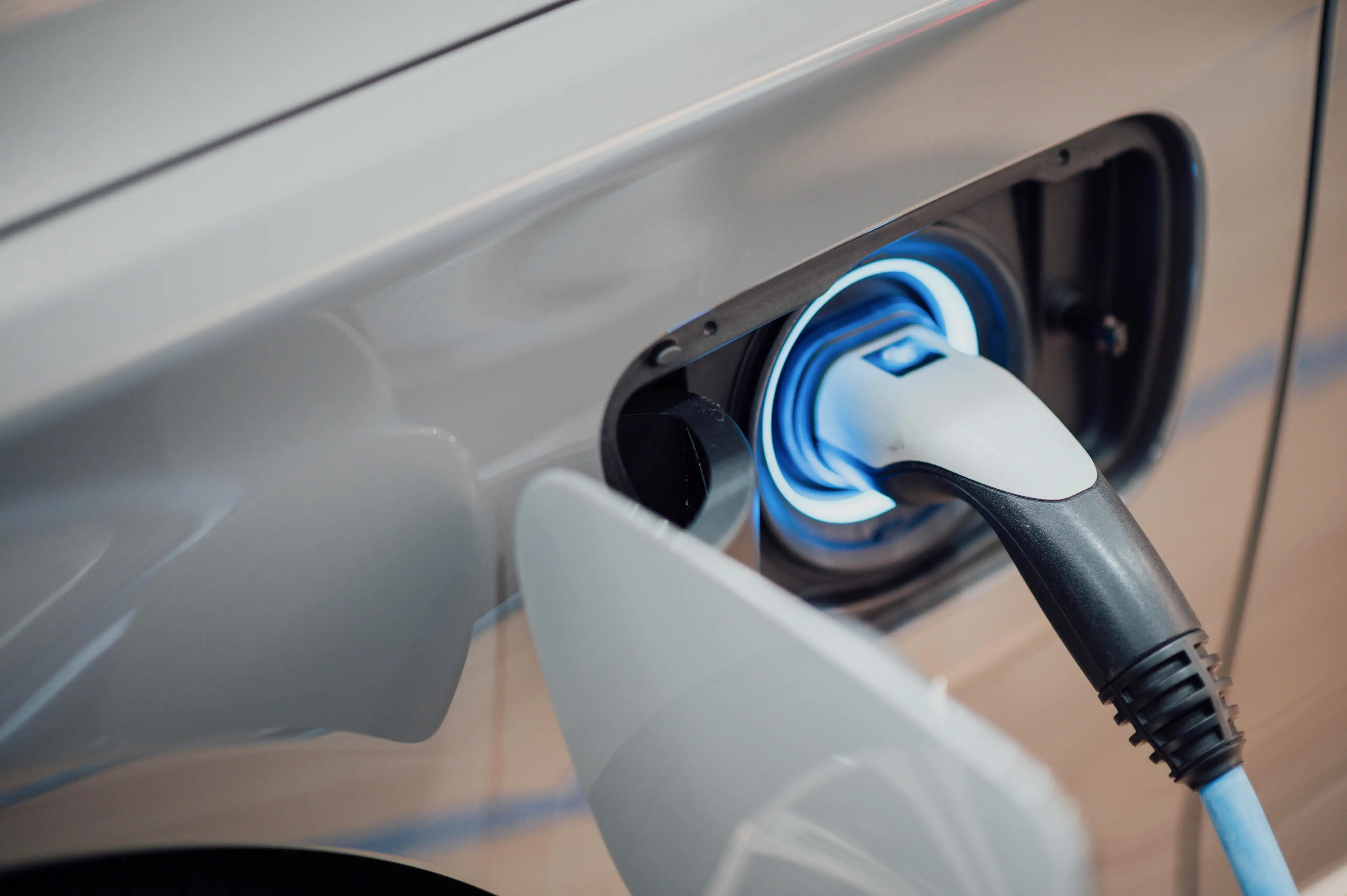 ev charger plugged into car