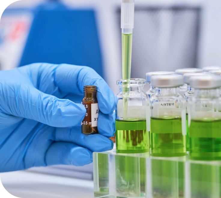 A lab expert doing potency testing