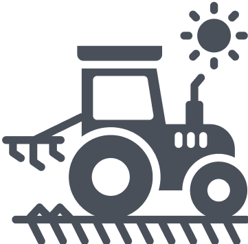 A tractor icon in grey