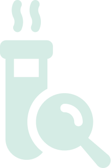 A testing tube icon in light green