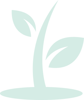 A tree growing icon in light green.