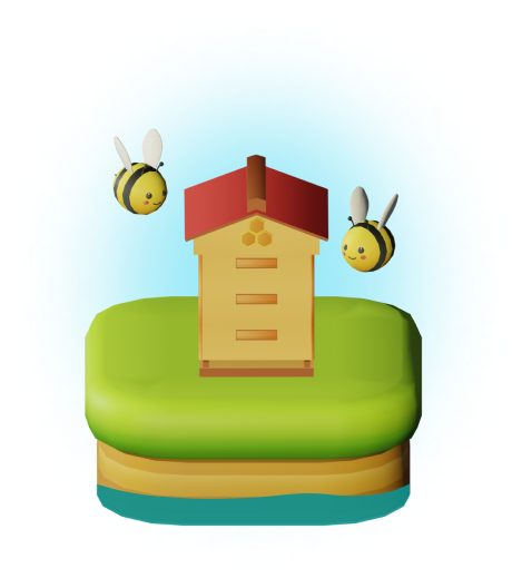 My Lovely Planet bees on a small island block