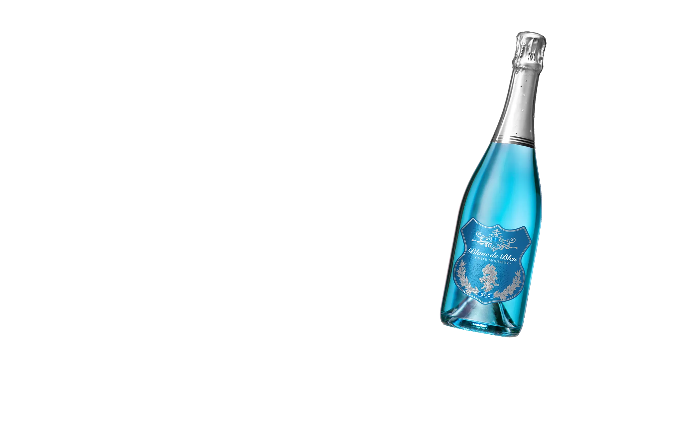 A bottle of Blanc de Bleu Sec