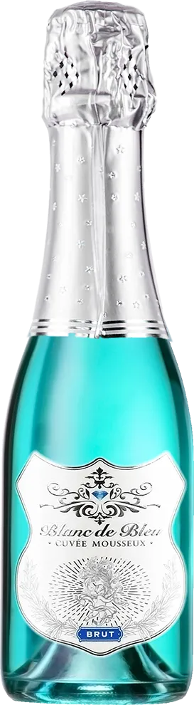 A small bottle of Blanc de Bleu Brut