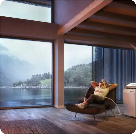 Image of person receiving medical treatment in a beautiful, relaxed environment