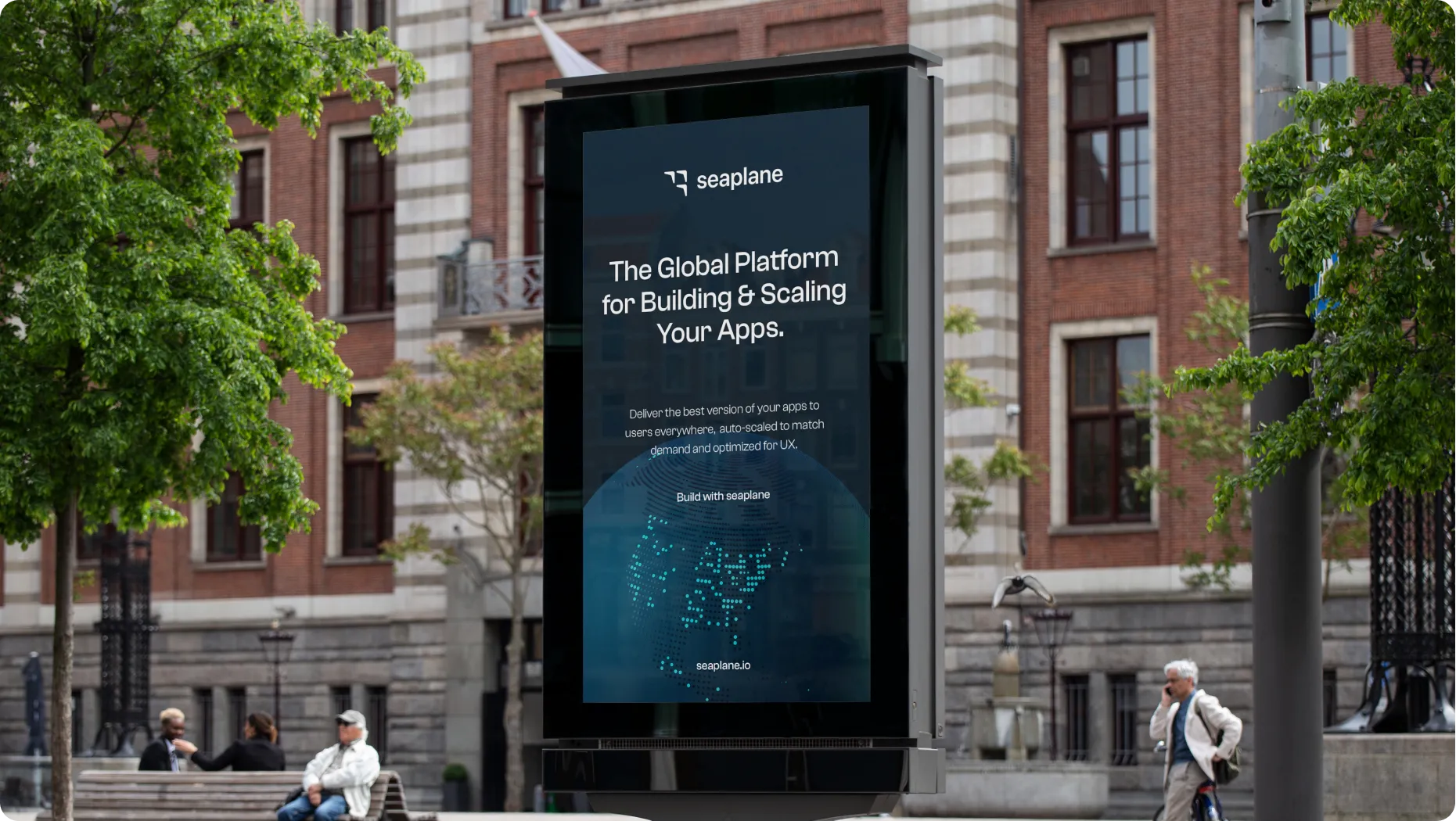 Outdoor with Seaplane logo and the phrase 'The global platform for building & scaling your apps'img