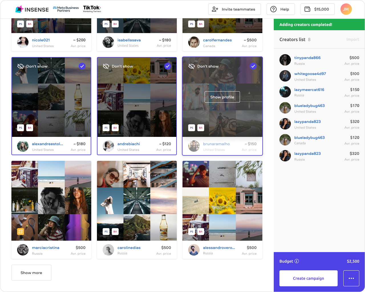 Invite your creators to collaborate on the platform