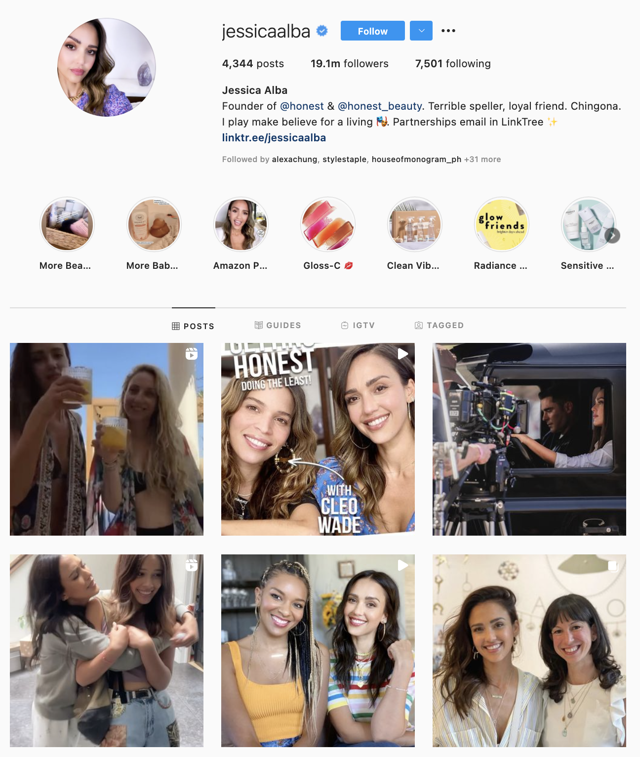 Jessica Alba's Instagram account