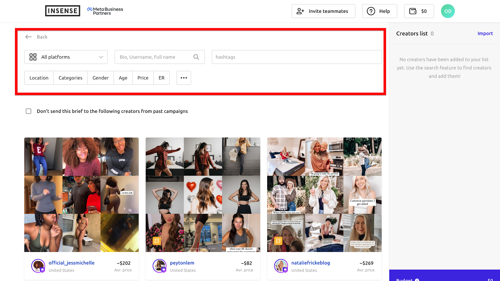 Insense's creator marketplace