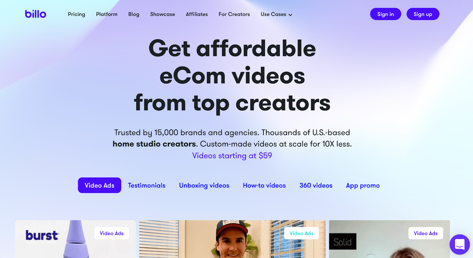 Billo's website