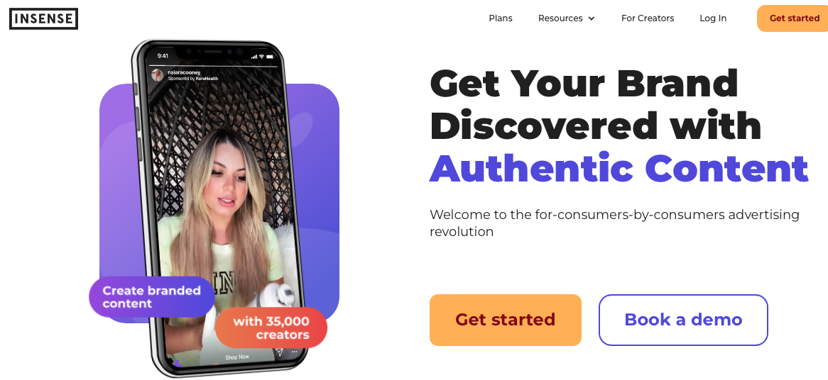 Insense's website