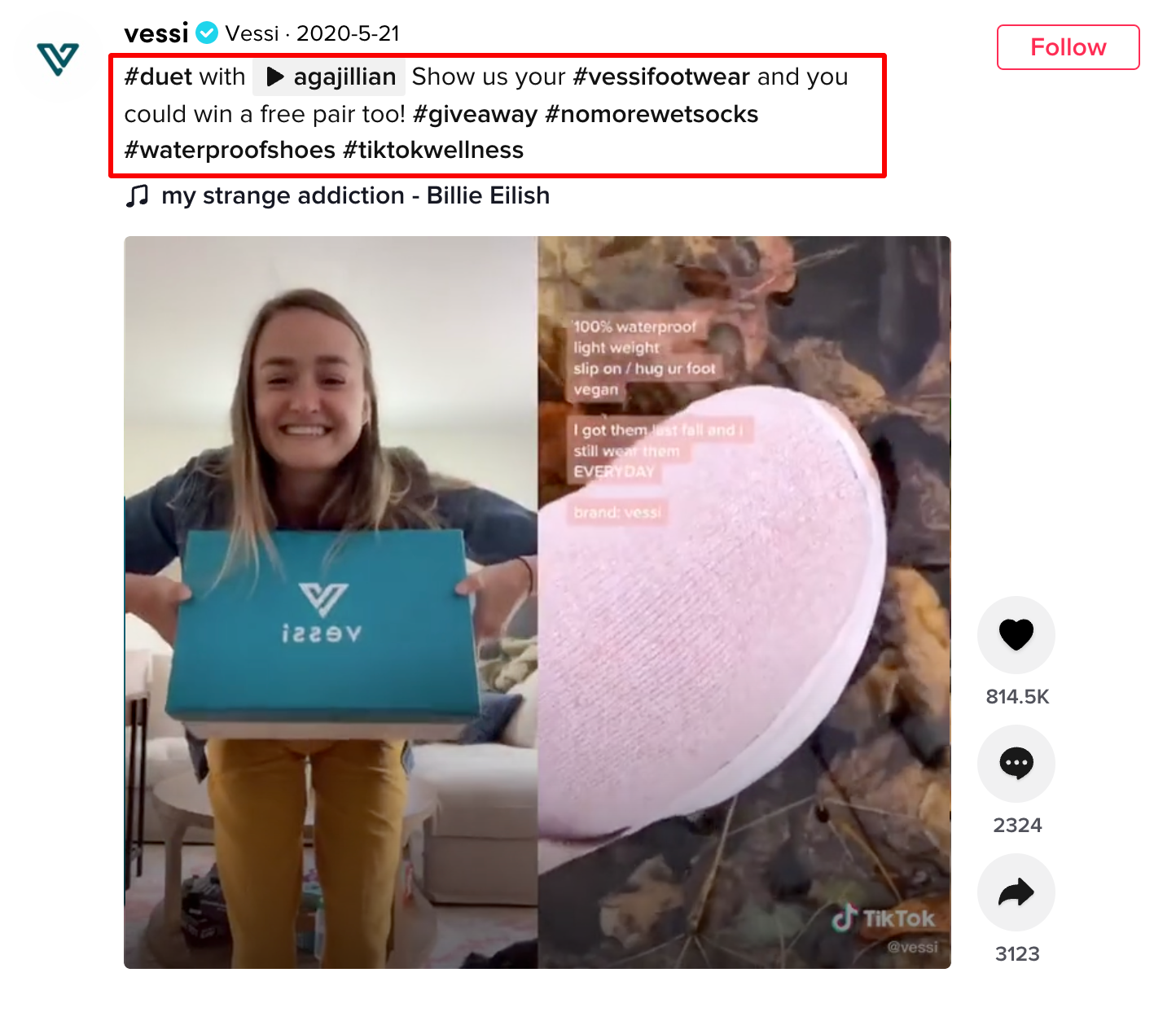 Vessi's UGC ad