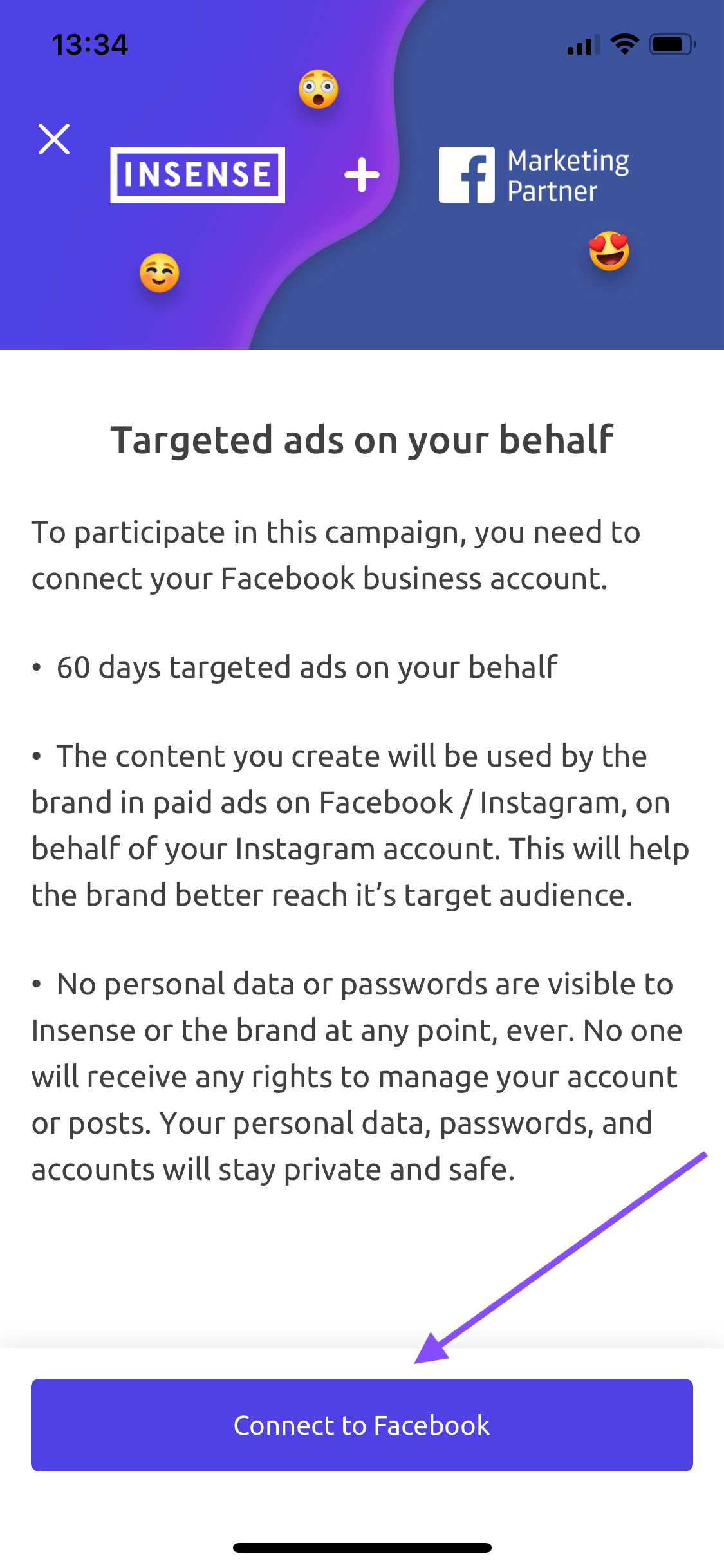 Insense App Giving Whitelisting Permissions