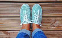 Picture of feet wearing walking shoes