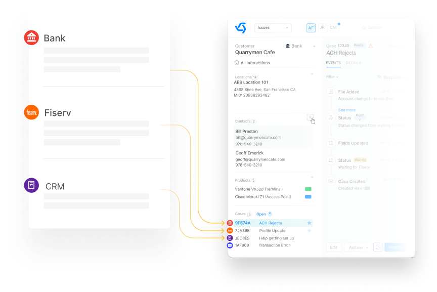 Merchant services Fiserv connector