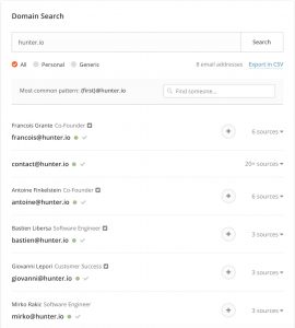 Hunter domain search