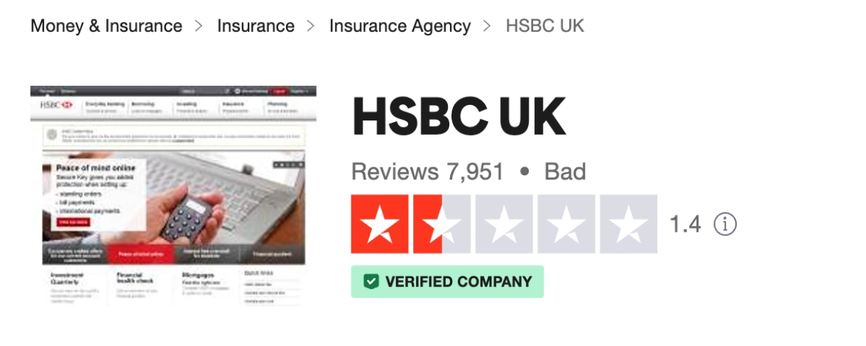 HSBC UK Trustpilot