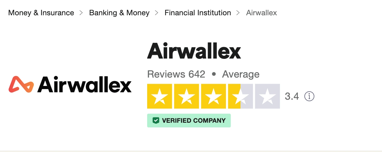Airwallex Trustpilot image