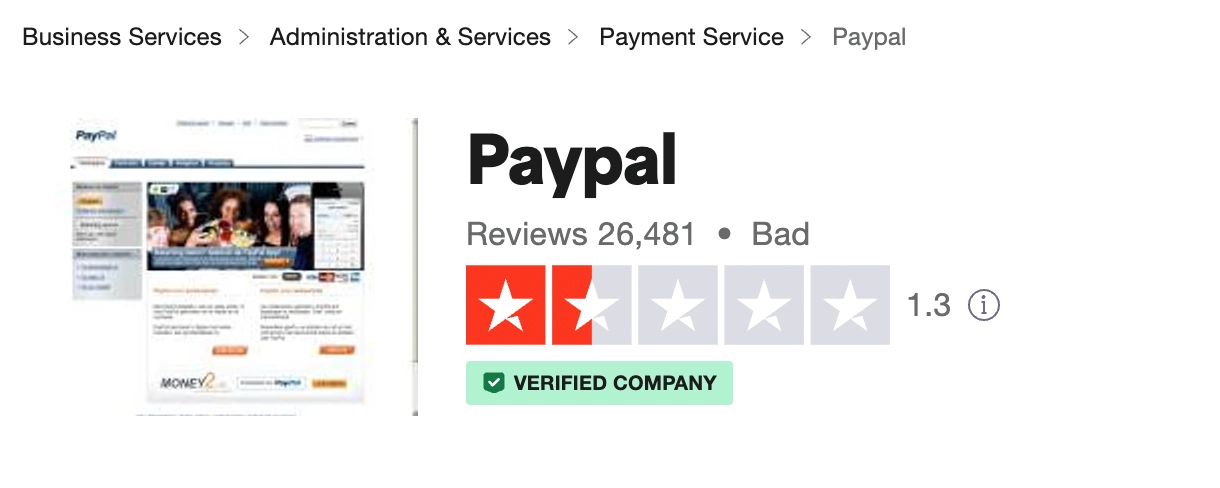 Paypal Trustpilot