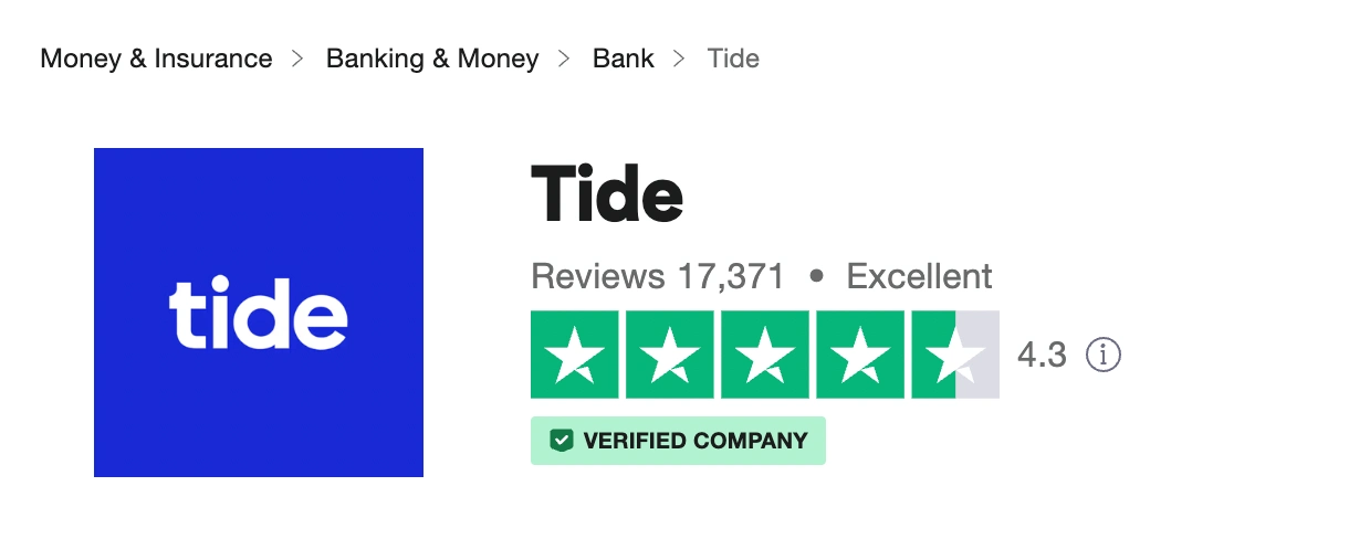 Tide Business Trustpilot