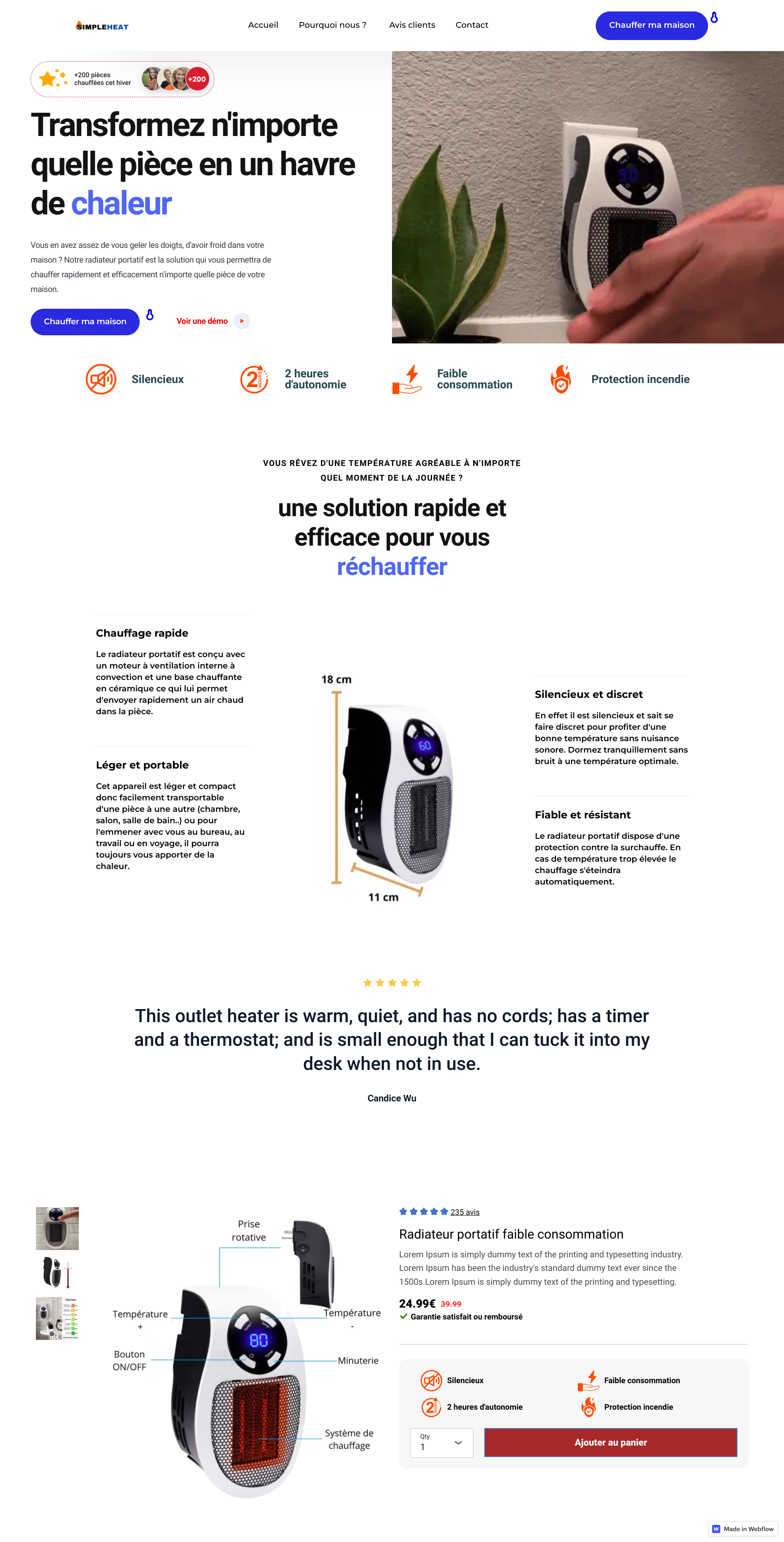 screenshot modele site produit
