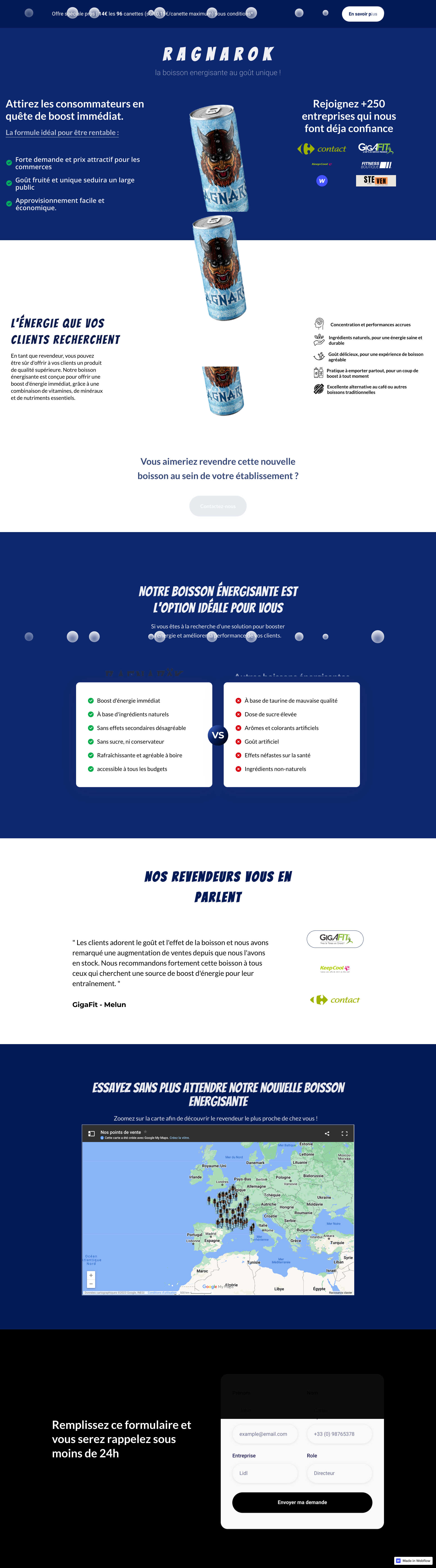screenshot modele site produit