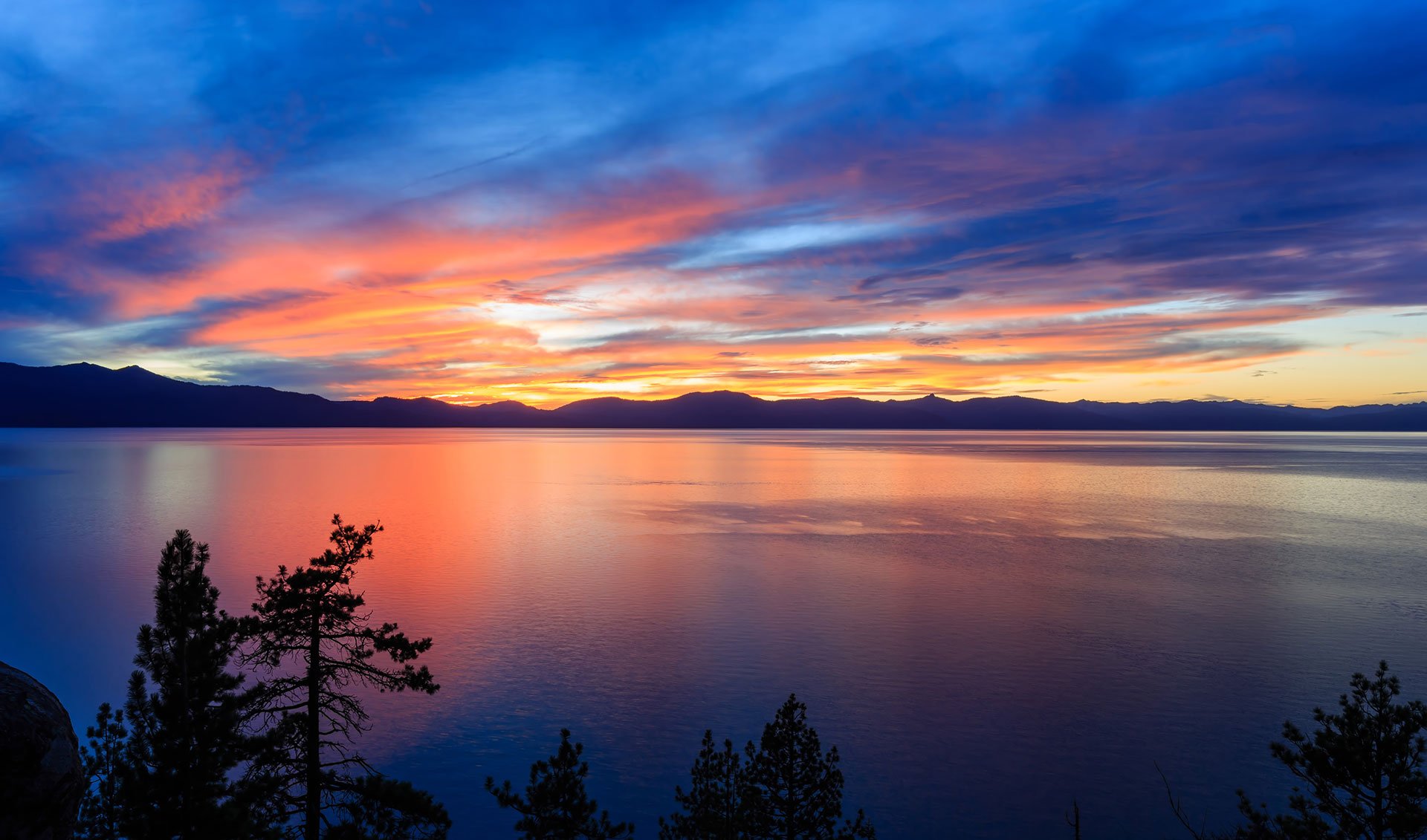 Beautiful sunset over Lake Tahoe