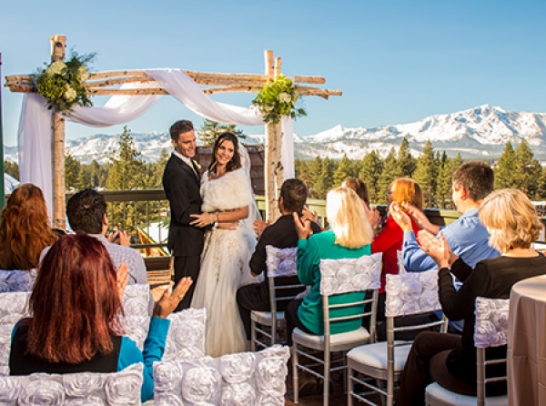 Balcony wedding in Tahoe