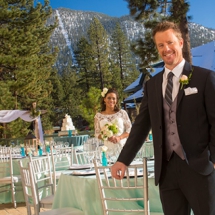 Patio wedding with Heavenly views