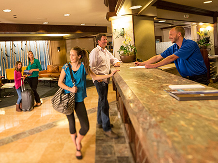 Checking in at the Lake Tahoe Resort Hotel