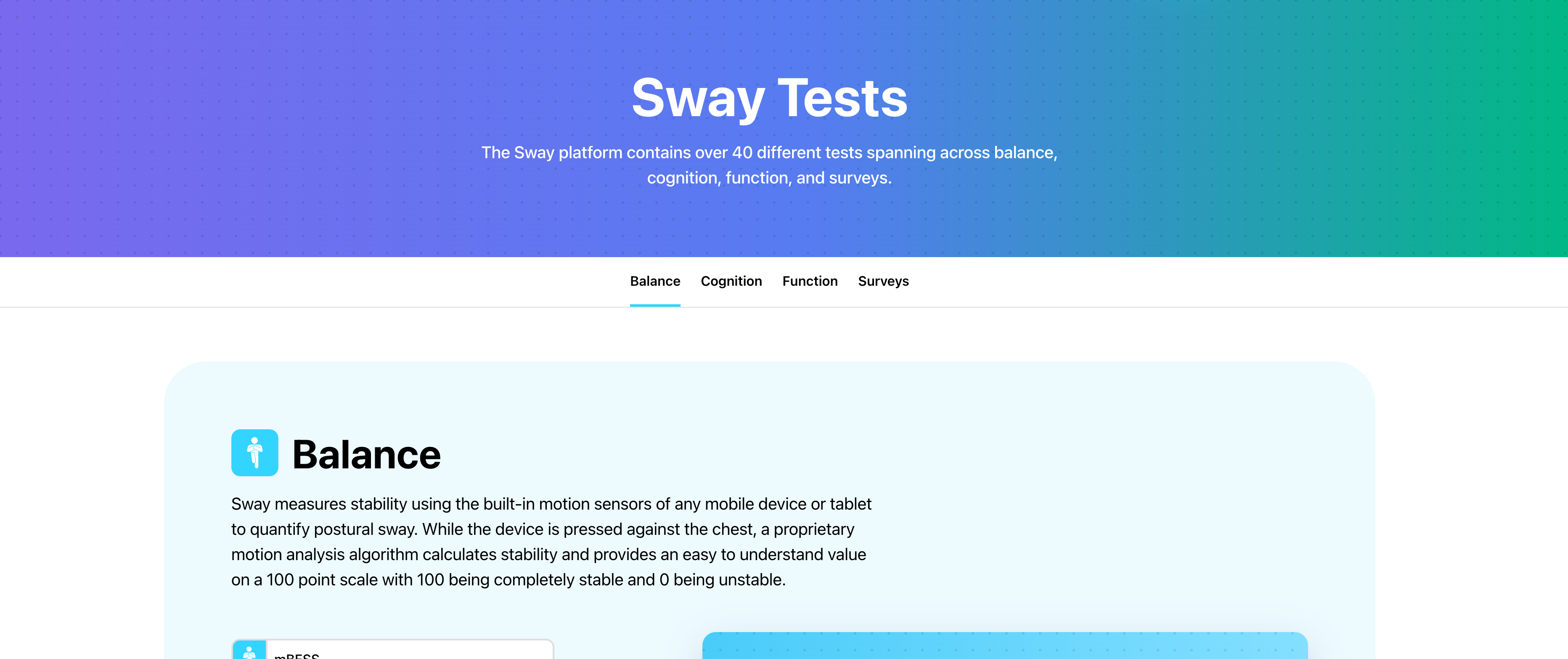 Tests Sway Medical