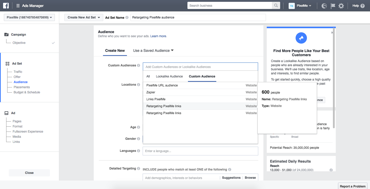 Ads Manager Custom Audiences