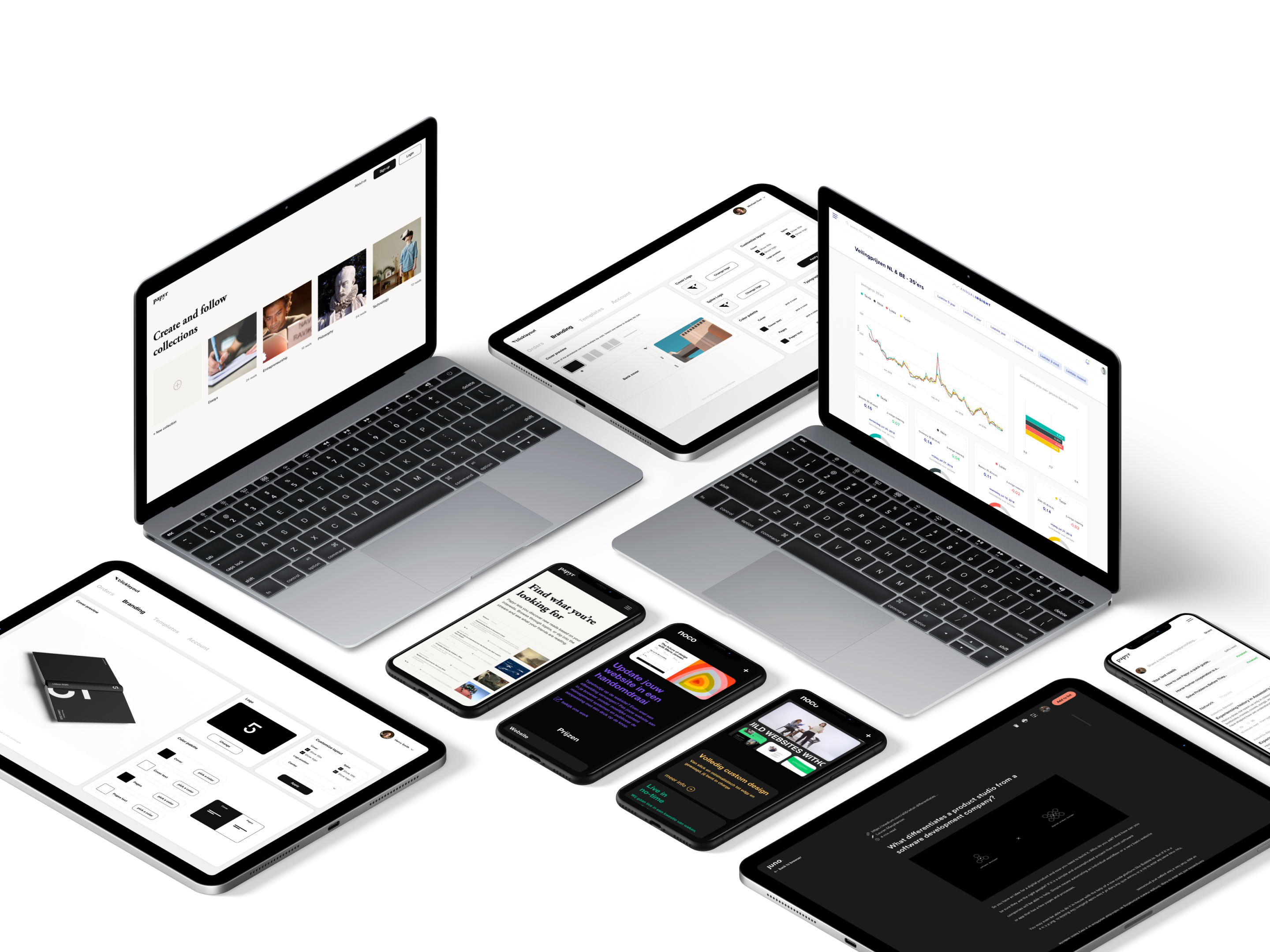 Mockups with Eli5 products on it