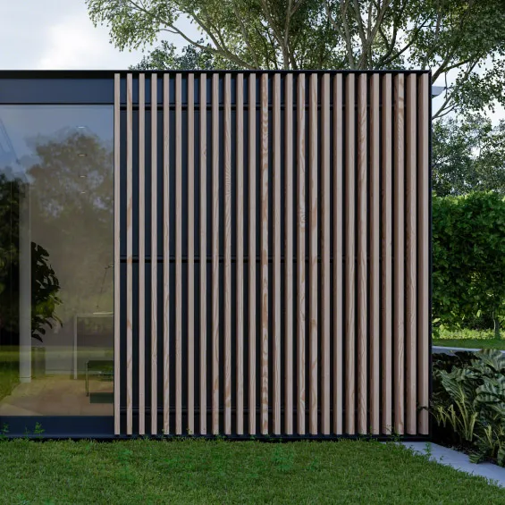 glide pod wooden paneling