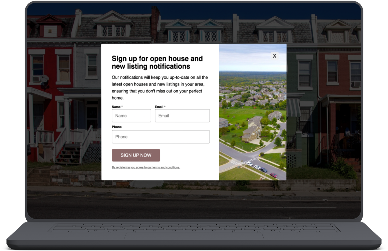 Open house marketing popup template