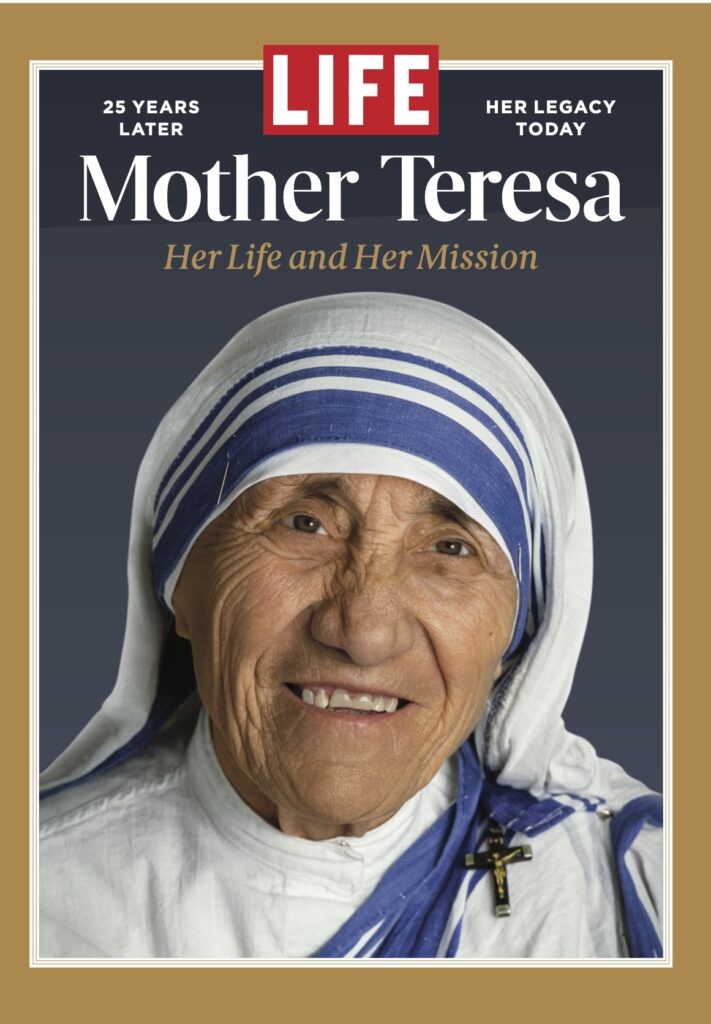 A magazine featuring Mother Teresa.