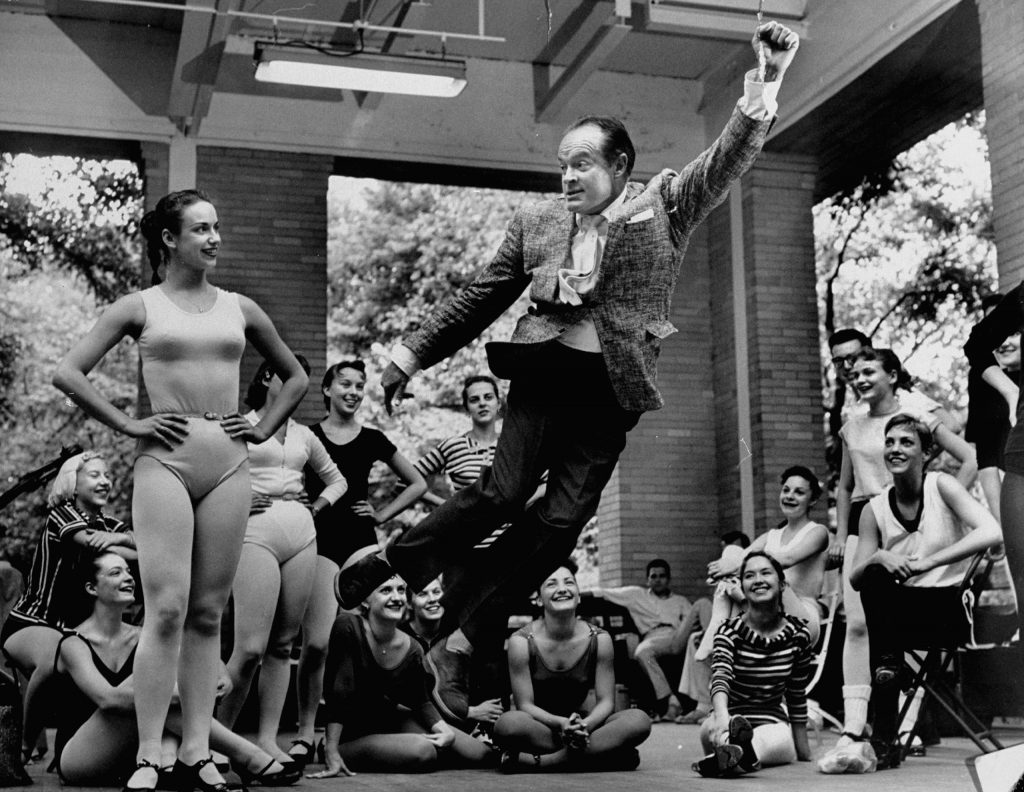 Bob Hope suspended in the air.