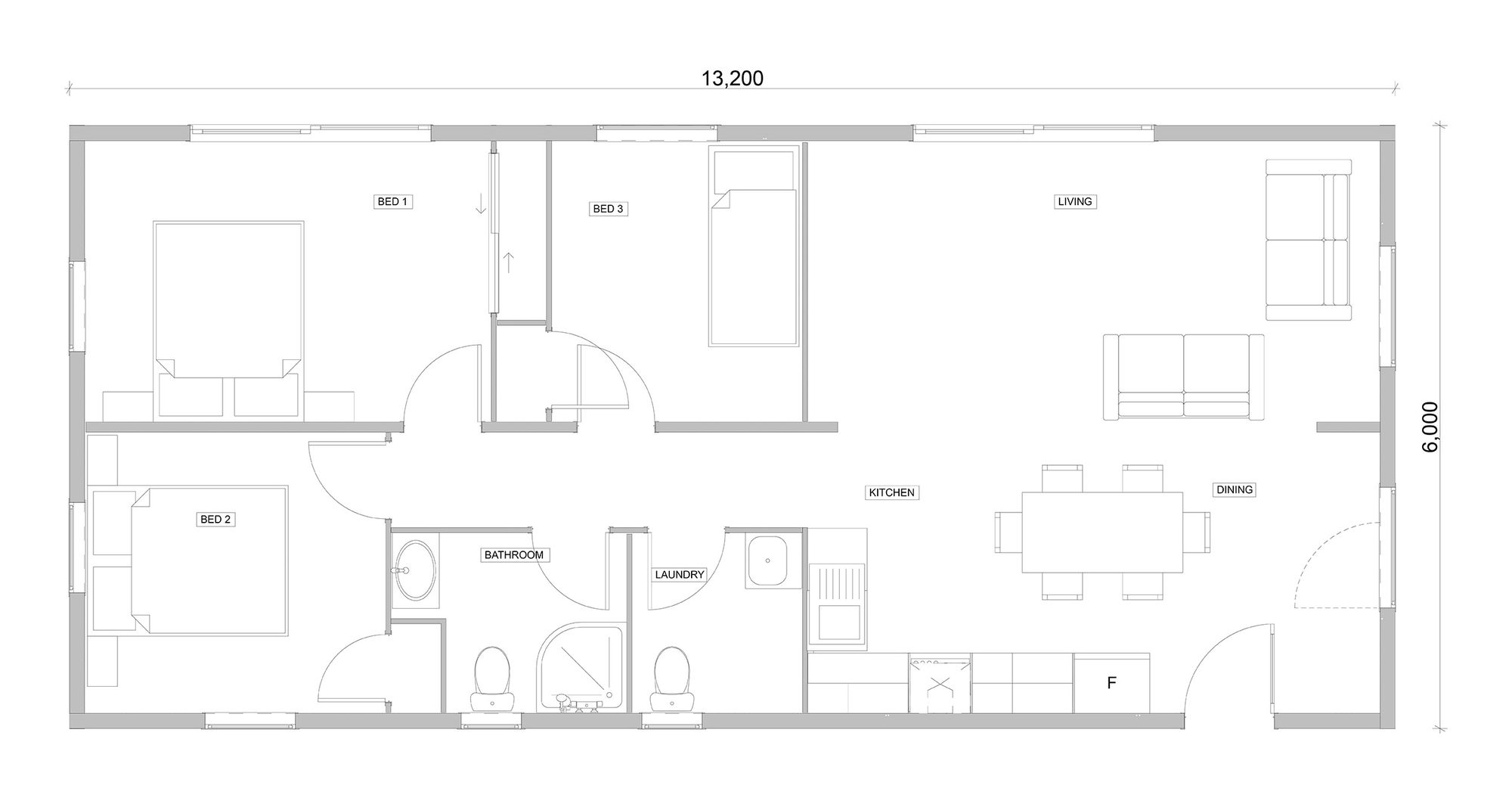 QuickBuild Kitset Homes 80sqm, 3 bedroom home