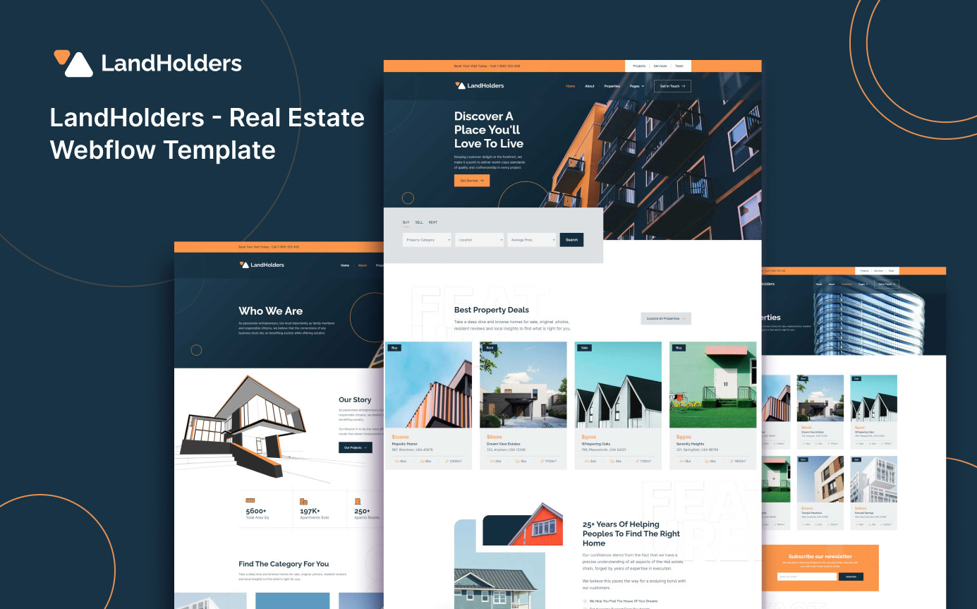 Pricing LandHolders flow HTML website template