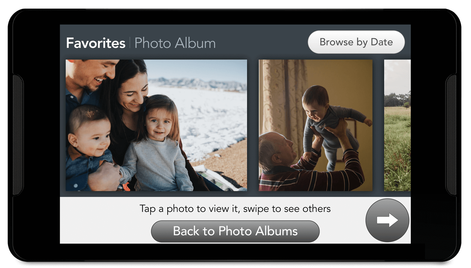Photos album timeline screen