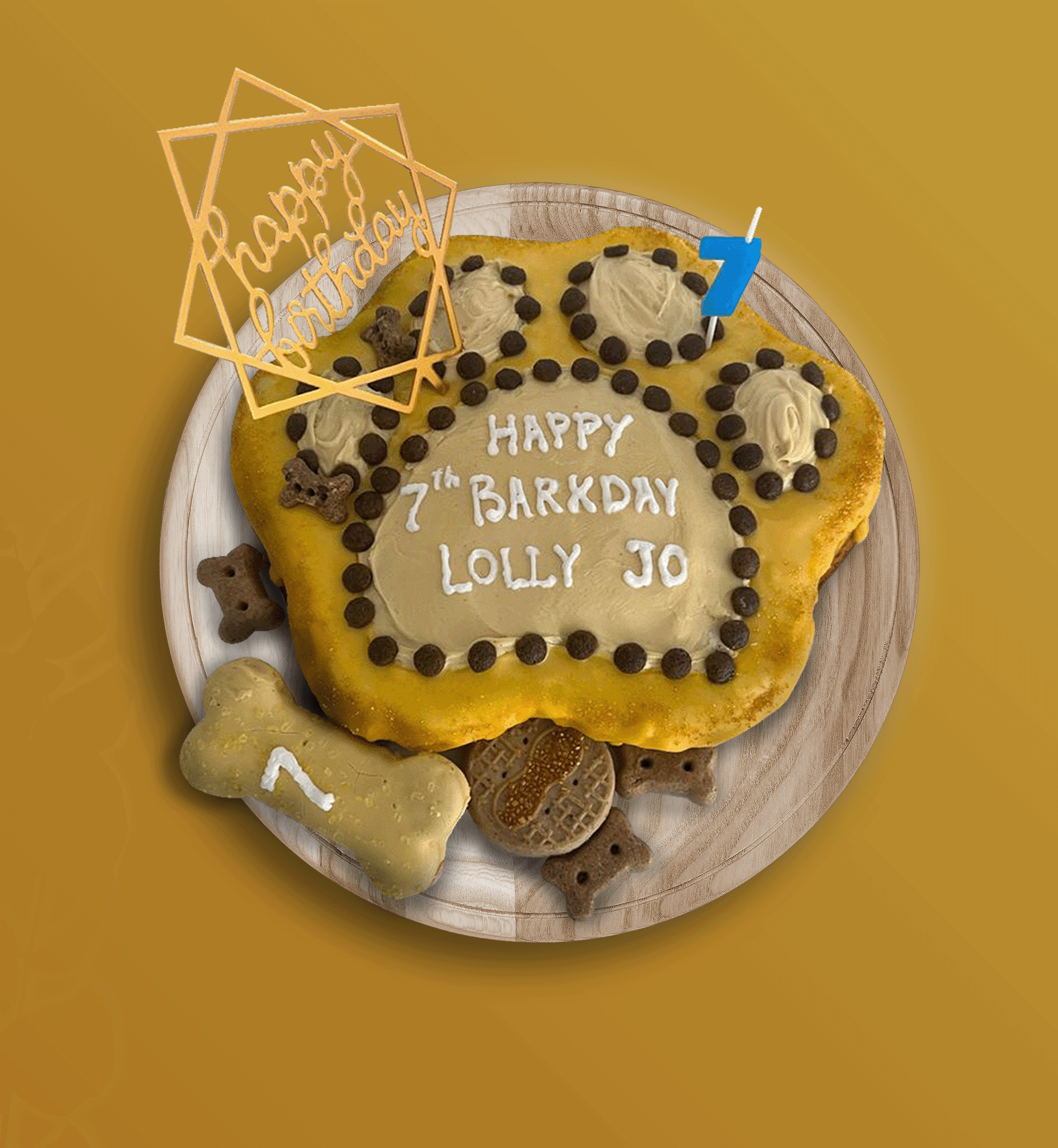 lolly yellow dog cake

